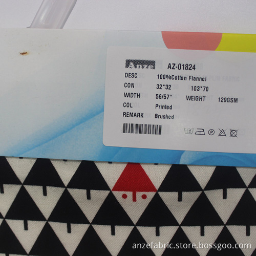 100%cotton printed flannel fabric for garment or bedsheet